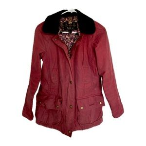 Barbour Beadnell Wax Classic Maroon Pink Red Women’s Classic Jacket Sz UK 6 US 2